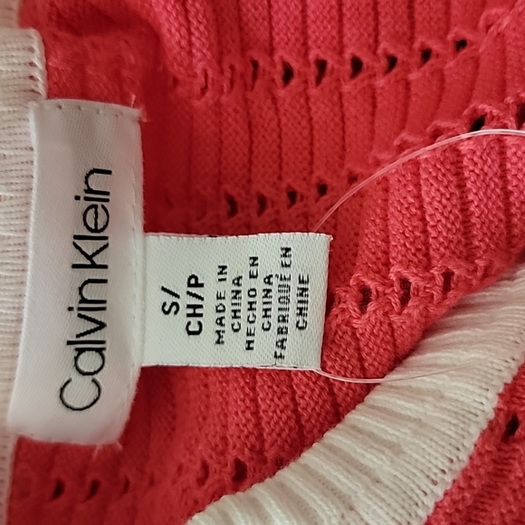 Calvin Klein Pointelle Block Striped Sweater - Picture 5 of 6